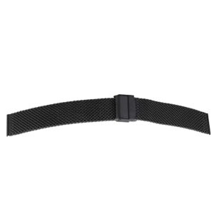 Milanaise Uhrenarmband mit Faltschliesse - Schwarz