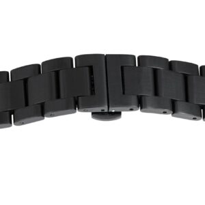 Solid Metalluhrband Glatt ` Schwarz `
