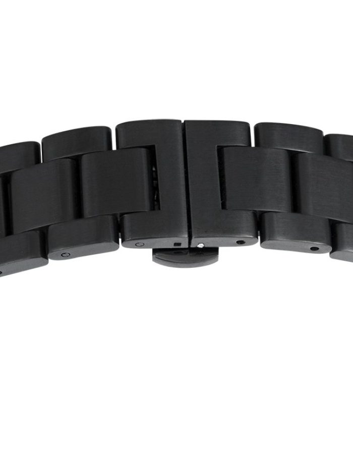 Solid Metalluhrband Glatt ` Schwarz `